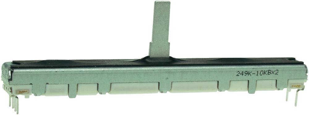 Potentiometru 10K, translatie, log, stereo, cursa 60mm, RS60112-10KAX2, ALPS