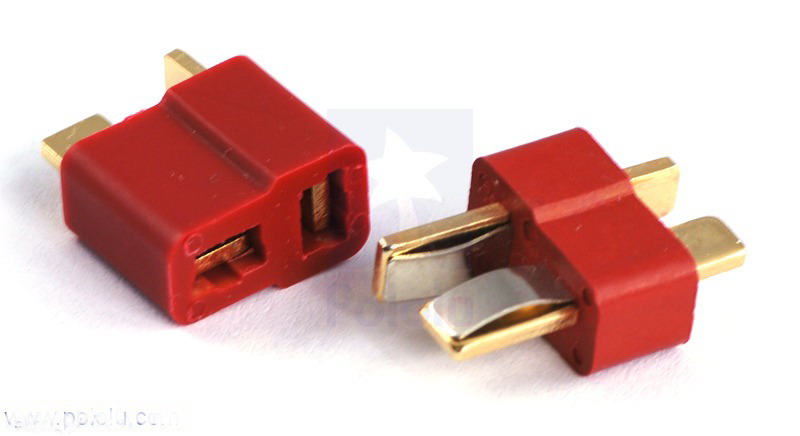 Conector electric T; pereche mama-tata; 50A; 2PINI; rosu; POLOLU-925