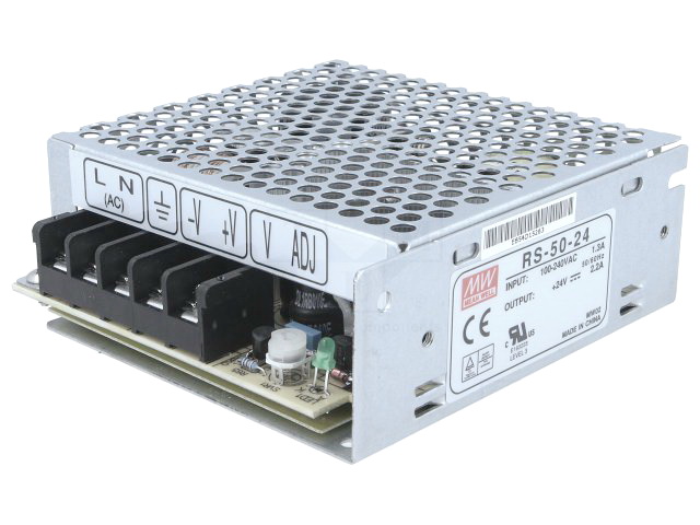 Sursa tensiune 24V, 2.2A, AC-DC, RS-50-24