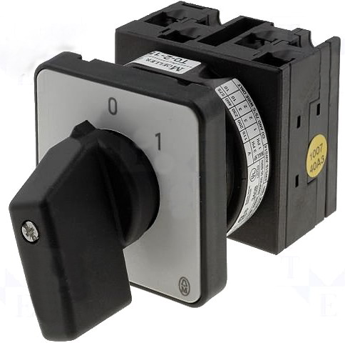 T0-2-15403/E, comutator cu came; poz. stabil: 2 pozitii, 3 poli, 20A; 0-1