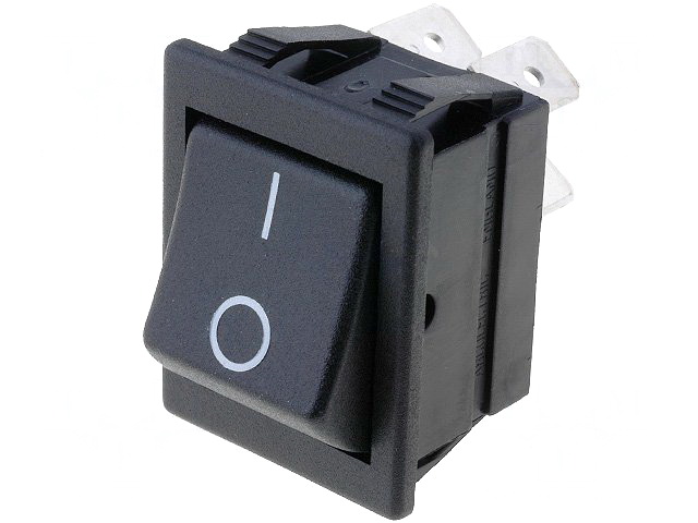 Comutator basculant, ON-OFF, 16A, 4 pini, DPST, orificiu montare 30x22.1mm, C1350ABAAB, ARCOELECTRIC
