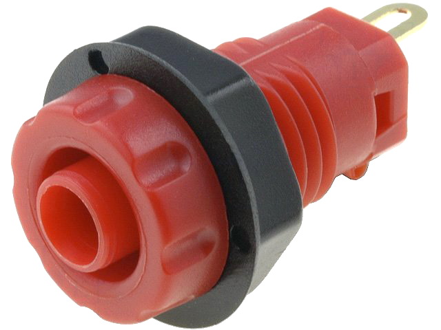 Soclu banana 4mm; rosu; 30A; 1000V, PANOU, FCR14461, CLIFF