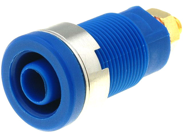 Soclu banana 4mm; albastru; 32A; SEB6445AU-BL, SCHUTZINGER