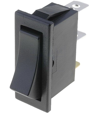 Intrerupator basculant monostabil; OFF-(ON), 10A, 3 pini, SPST, orificiu montare 30.4x11.2mm, RS1391FBB0