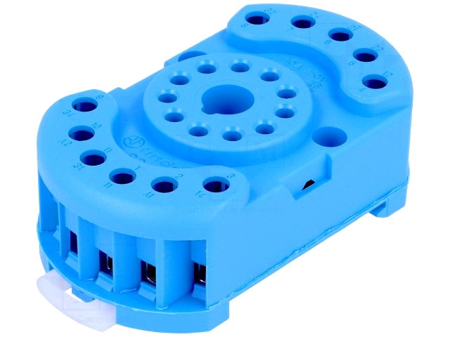 Soclu releu 11 pini; pt 60.13; 11 pini; 10A; 250VAC; MONTAJ SINA, PANOU, 90.23 FINDER