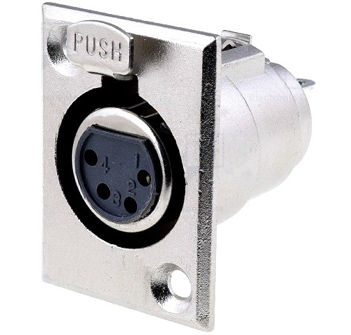 Conector XLR, mama, 4 PINI, XLR-4G-C