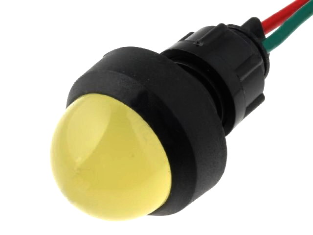 Lampa led; 12-24VDC; 12-24VAC; IP20; 20mm; galbena; LKD12-24-Y
