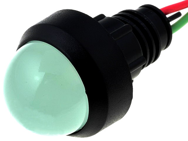 Lampa led; 12-24VDC; 12-24VAC; IP20; 20mm; verde; LKD12-24-G