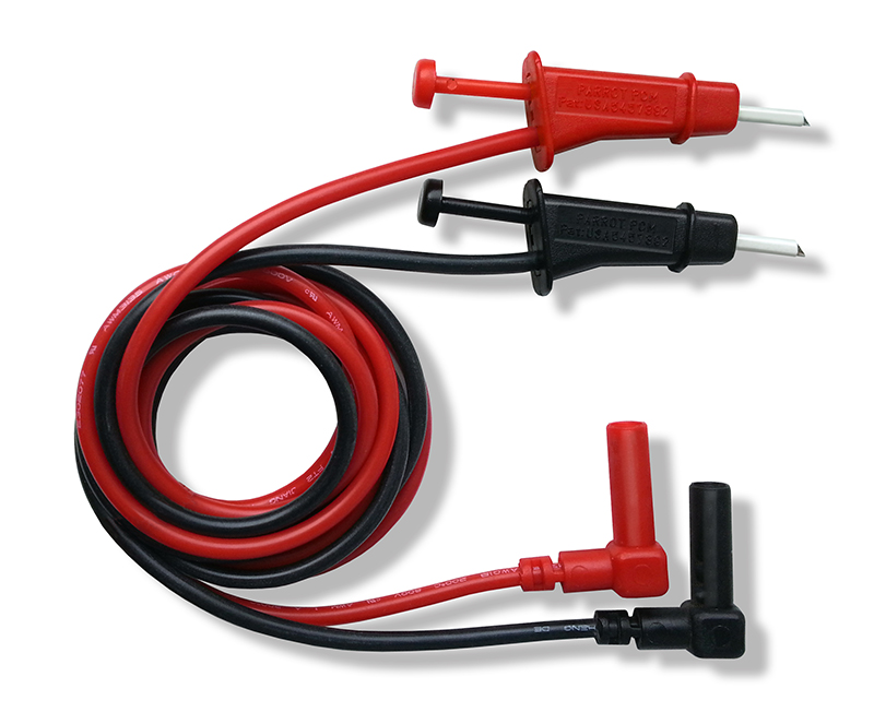 Cabluri test banana, cu clips cirlig, rosu si negru, 300V, 1m, varf 2mm, PCM-W2, PARROT INVENT