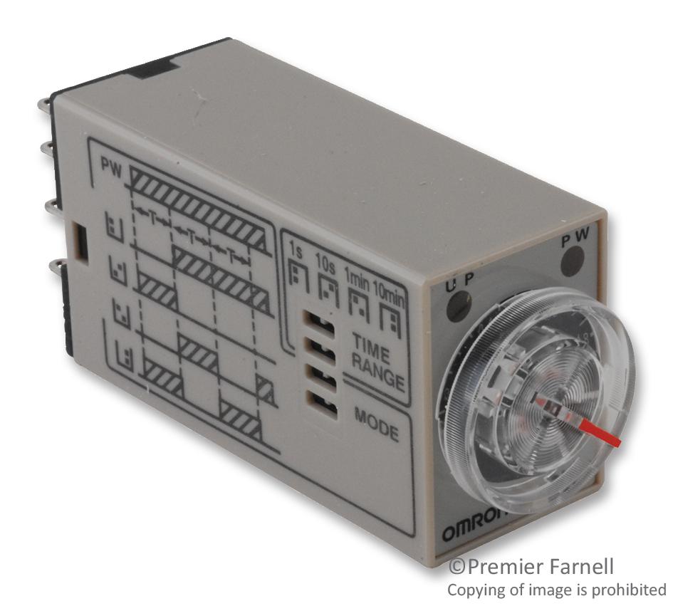Timer 0.1s-10m; DPDT; 250VAC/5A; 24VDC; IP40; H3YN-2-24DC