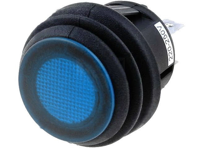 Intrerupator basculant, etans, ON-OFF, 10A/250VAC, 3 pini, SPST, orificiu montare 20.2mm, R13112B8W02BBLN2