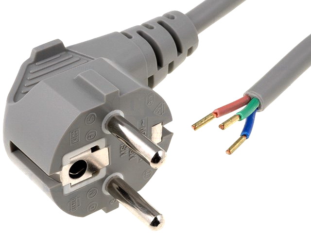 Cablu alimentare retea, 3x0.75mm2, 1.8m, 6A, S3-3/07/1.8GY