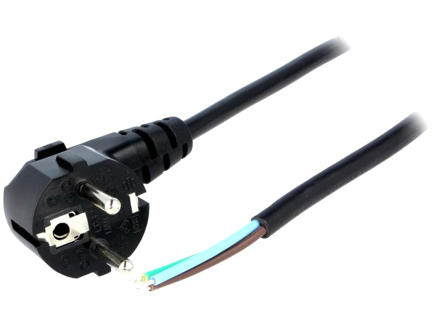 Cablu alimentare, 3x0.75mm, 1.8m, 6A, S3-3/07/1.8BK