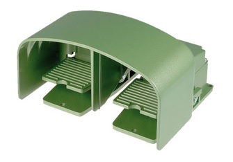 Pedala cu contact electric monostabil, SPDTX2, ON-(ON), corp AL, 15A, 250V, TFS-602