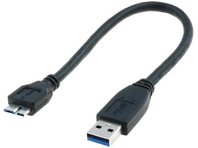 Cablu; USB 3.0; USB A mufa, USB B micro mufa; 0.25m; AK-300116-0025-S