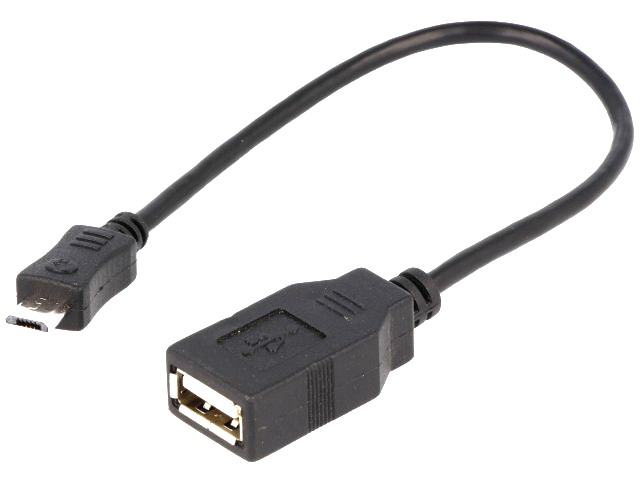 OTG cablu, USB 2.0; USB A soclu, USB B micro mufa; 0.2m; AK-300309-002-S