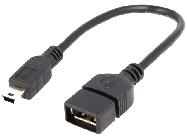 OTG cablu, USB 2.0; USB A soclu, MINI-USB, USB B, 0.2m; 300310-002-S