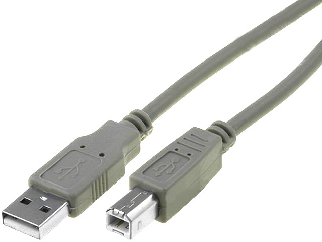 Cablu USB A mufa, USB B mufa; nichelat; 1.8m; gri; CU201-018-PB