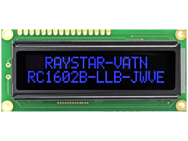 Display LCD; 16x2; VA Negative; fundal albastru, led, RC1602B-LLB-JWVE