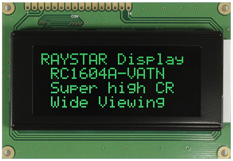 Display LCD; 16x4; VA Negative; 87x60x13.6mm; RC1604A-LLG-JWVE