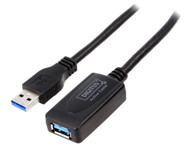 Cablu USB 3.0, cu amplificator; USB A soclu, USB A mufa; 5m; DA-73104