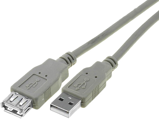 Cablu USB 2.0; USB A soclu, USB A mufa; nichelat; 5m; gri; CU202-050-PB