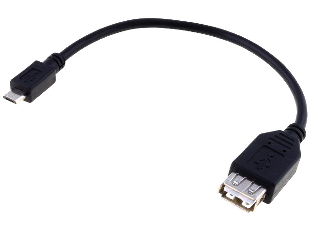 Cablu OTG, USB 2.0; USB A soclu, USB B micro usb; 0.2m; negru; TCAB-311