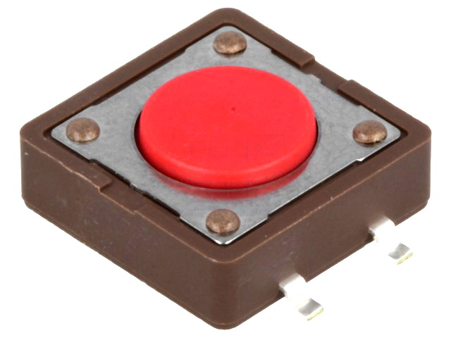 Microintrerupator push, OFF-(ON); 12x12mm, SMD, DTSM-21R-V-B
