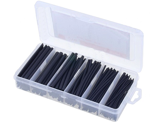 Set mansoane termocontractabile; 200mm; 170 buc, poliolefina, CB-HFT-SET2-BK