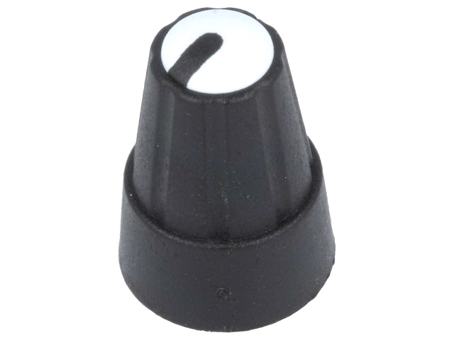 Buton plastic; cu flansa; ax 6mm; neagru, GTC6M-13X19-B