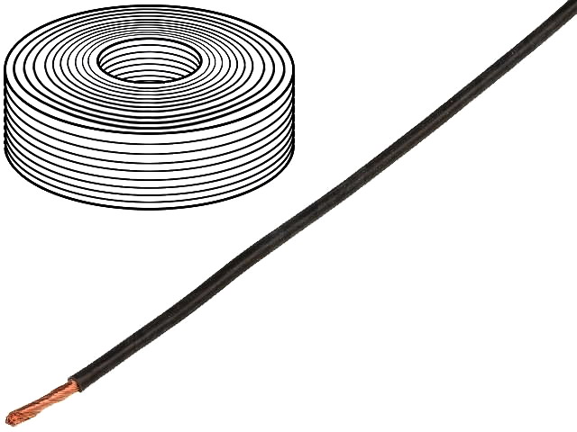 Conductor izolatie silicon, 1.5mm2, negru, 260C, D-2511/M