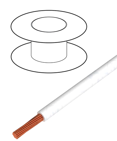 Conductor 0.22mm2, litat, alb, 49V, pentru montaj, C130-WHITE