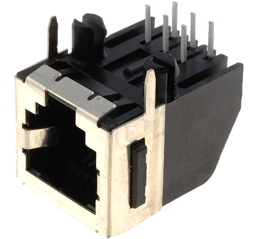 Soclu; RJ12; PIN: 6; Cat: 3; ecranat,cu blocare panou; pentru PCB, RJ12GE-AMP