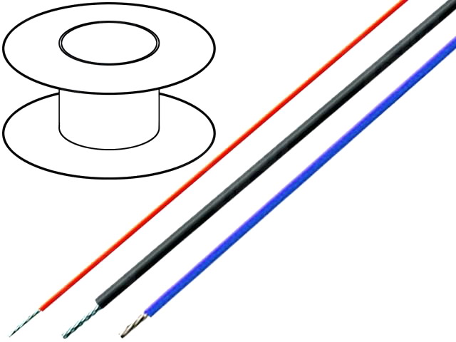 Conductor 0.5mm2, izolatie teflon, rosu, -100-205C, TEFLON0.50-RD