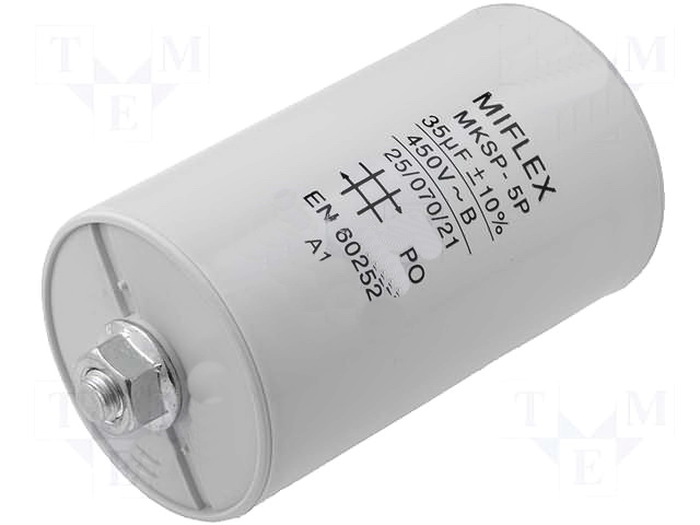 8uF/450V, Condensator pornire motor, papuc, surub, I15KV580K, MIFLEX