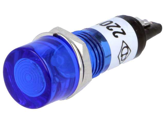 Lampa semnalizare 230V, neon 10mm, albastru, NI-1FBU-230V