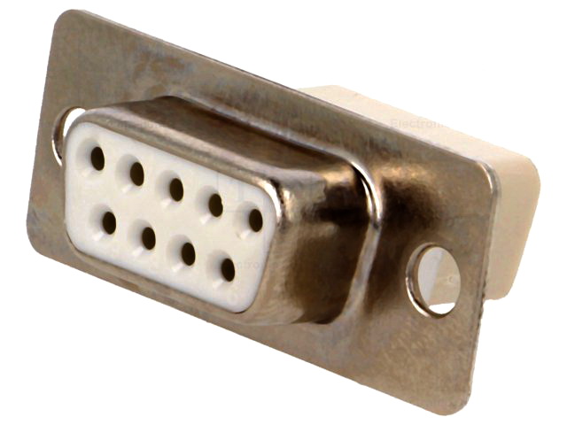Conector 9 pini, D-SUB, mama, panou, aurit, fara contacte, MHDBC9SS-NW