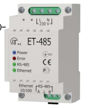Convertor RS485, TCP/IP, INDUSTRIAL SERVER, ET-485