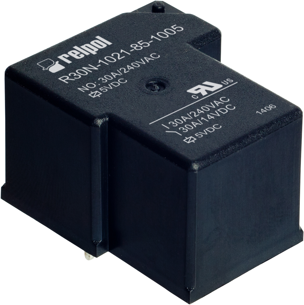 Releu auto; 5VDC; SPST-NO; 30A; 0.9W; 4 pini, R30N1021851005, RELPOL