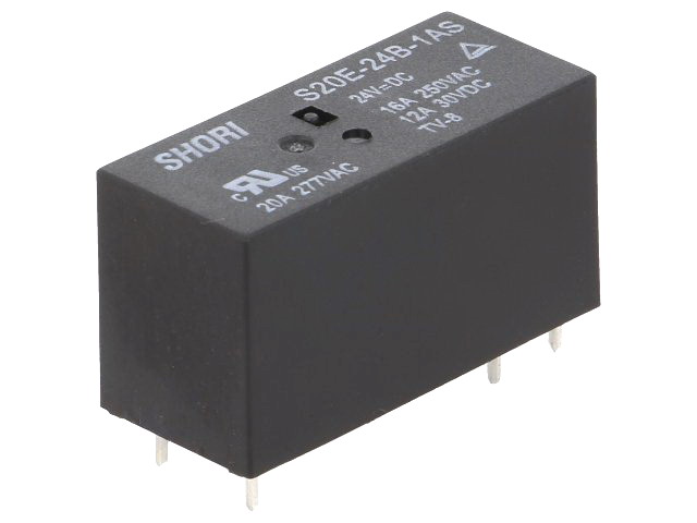 Releu 24V, SPST-NO, 400mW, 20A, S20E-24B-1AS, SHORI