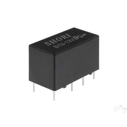 Releu 12V, DPDT, 1A, S13-12V-2C, SHORI