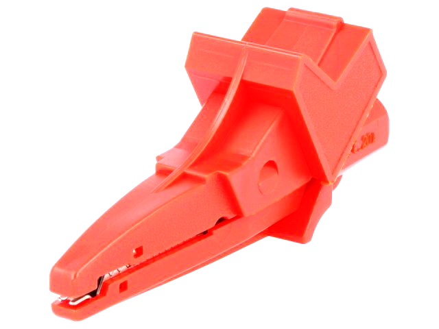 Borna crocodil izolat, 20A, 1KVDC, rosu, PJ5004-LM-IEC-R