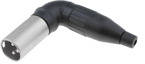 Conector XLR, tata, 3 PINI, 90 grade, AC3MBR