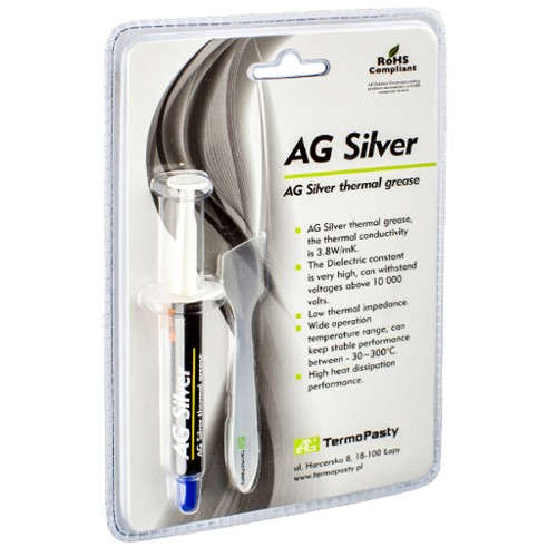 Pasta termoconductoare, siliconica, argint, 3gr, 3.8W/mk, PASTA-SILVER-3