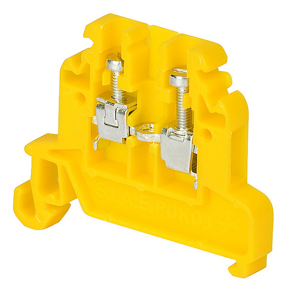 Conector sina, 1 pista, 2 borne, 24A, 0.5-2.5mm2, galben, ZG-G2.5-YE