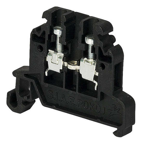 Conector sina, 1 pista, 2 borne, 24A, 0.5-2.5mm2, negru, ZG-G2.5-BK