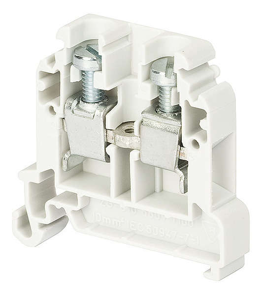 Conector sina, 1 pista, 2 borne, 57A, 0.5-10mm2, alb, ZG-G10-WH