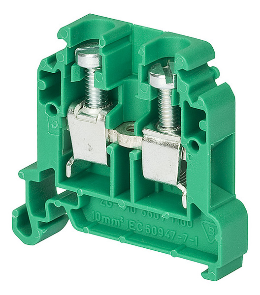 Conector sina, 1 pista, 2 borne, 57A, 0.5-10mm2, verde, ZG-G10-GN