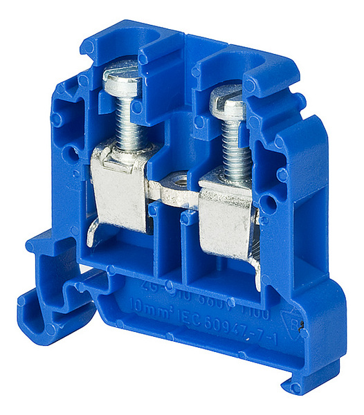 Conector sina, 1 pista, 2 borne, 57A, 0.5-10mm2, albastru, ZG-G10-BU