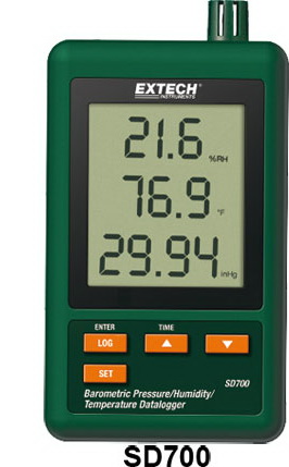Inregistrator temperatura 0-50C, umiditate 10-90%, presiune atmosferica, Datalogger SD700